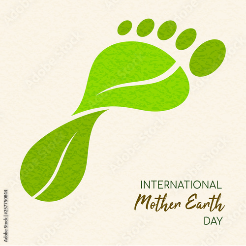 Earth Day green leaf carbon footprint concept