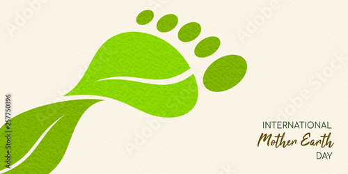 Earth Day green leaf carbon footprint concept