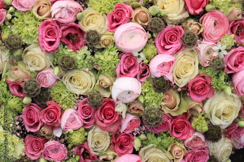Pink wedding flowers
