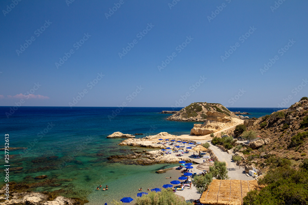 Fototapeta premium Grande Blue Beach. Rhodes, Greece.