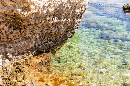 Erosion of the rock under the influence of the sea