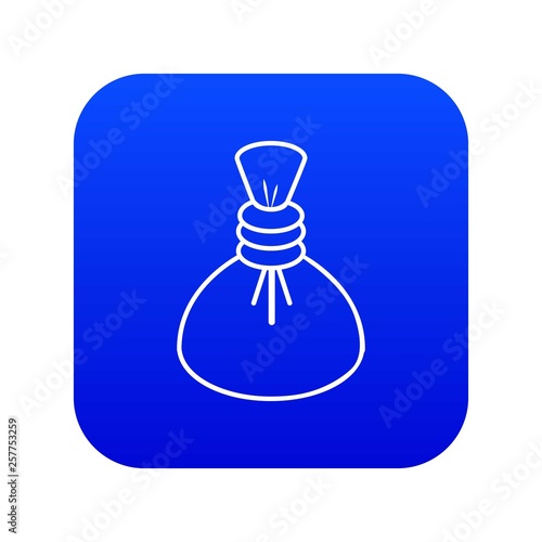 Spa hot compress icon blue vector isolated on white background