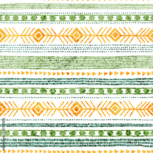 Seamless ethnic pattern. Horizontal lines drawn by hand. Hand drawn ornament in the style of doodle. Vector illustration.