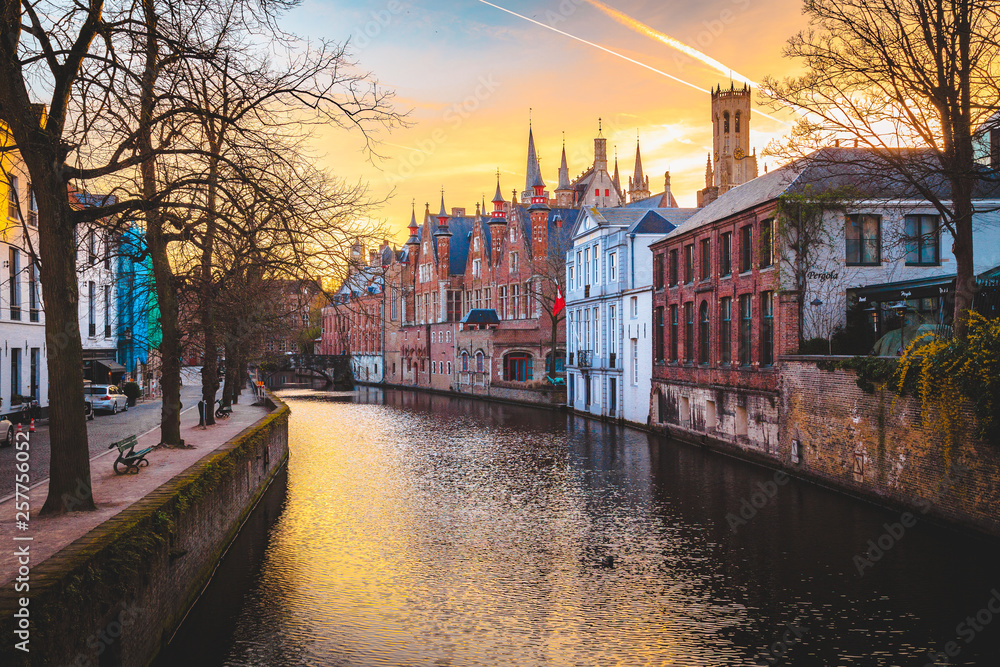 Historic city center of Brugge, Flanders, Belgium