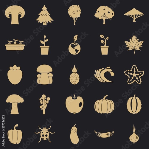 Greengrocery icons set. Simple set of 25 greengrocery vector icons for web for any design
