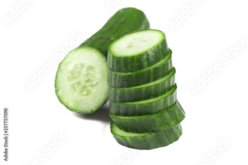 cucumber sliced isolated on white