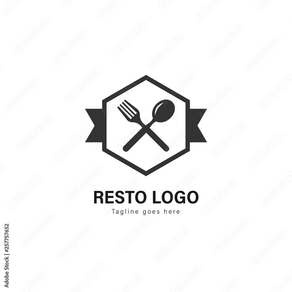 Restaurant logo template design. Restaurant logo with modern frame vector design Restaurant logo template design. Restaurant logo with modern frame vector design