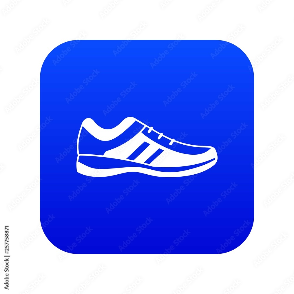 Men sneakers icon digital blue for any design isolated on white vector illustration Men sneakers icon digital blue for any design isolated on white vector illustration