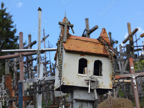 Close-up at Hill of Crosses in Lithuania
