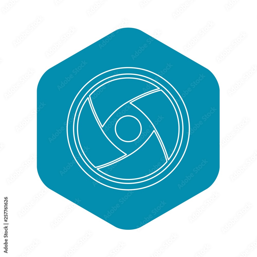 Camera lens icon. Outline illustration of camera lens vector icon for web Camera lens icon. Outline illustration of camera lens vector icon for web