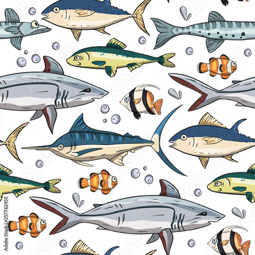 Sea seamless vector pattern.