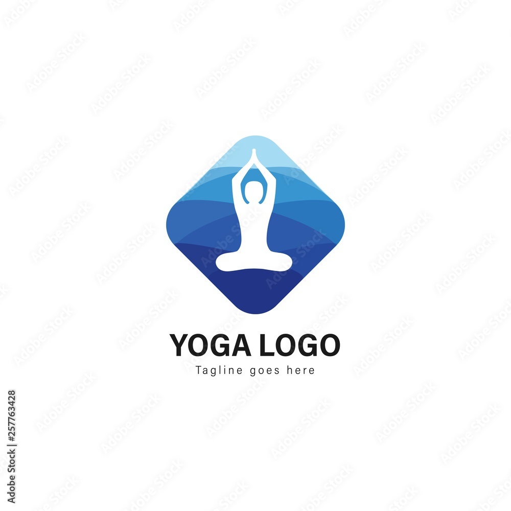 Yoga logo template design. Yoga logo with modern frame vector design Yoga logo template design. Yoga logo with modern frame vector design