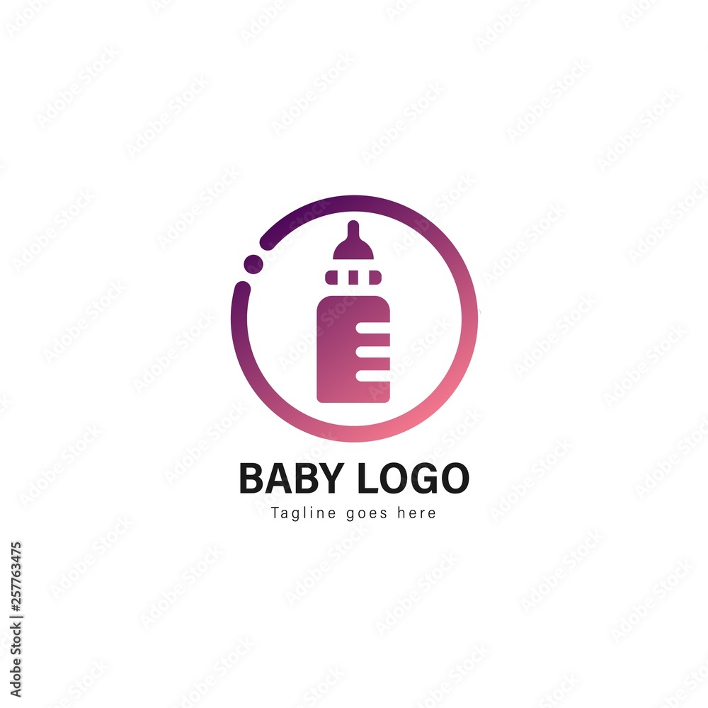 Baby logo template design. Baby logo with modern frame vector design Baby logo template design. Baby logo with modern frame vector design