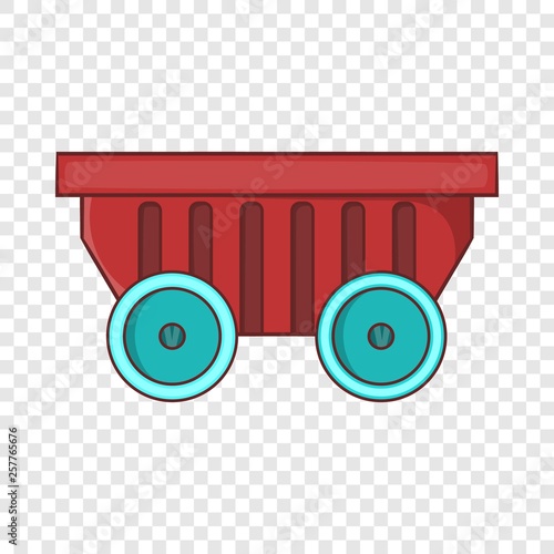 Cart on wheels icon in cartoon style isolated on background for any web design 