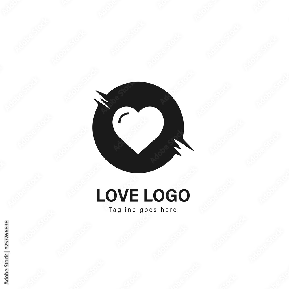 Love logo template design. Love logo with modern frame vector design Love logo template design. Love logo with modern frame vector design