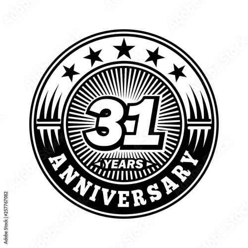31 years anniversary. Anniversary logo design. Vector and illustration.