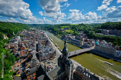 Aerial view of Dinant town, Belgium photo