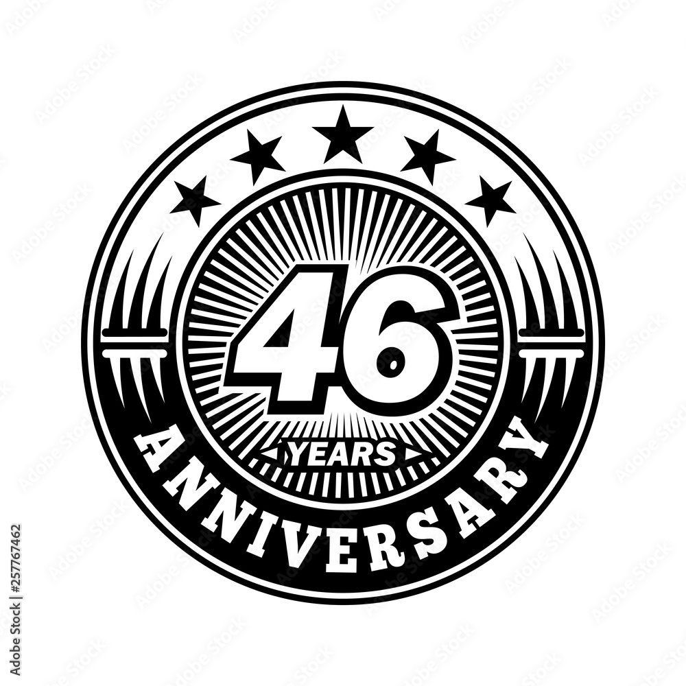 46 years anniversary. Anniversary logo design. Vector and illustration.