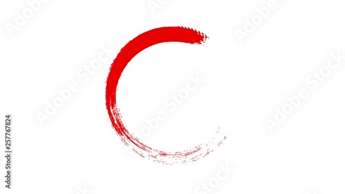 Circle draw on white background, 8 animated design elements of highlighting, red marker animation with alpha channel.
