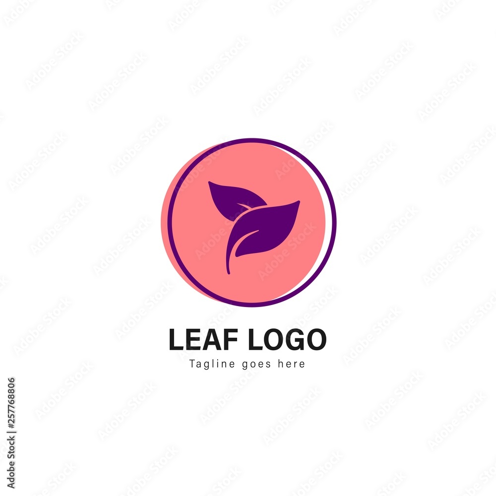 Leaf logo template design. Leaf logo with modern frame vector design Leaf logo template design. Leaf logo with modern frame vector design