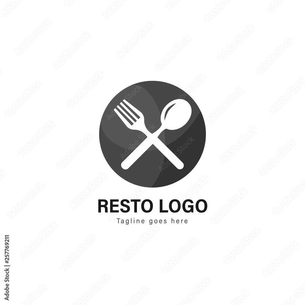 Restaurant logo template design. Restaurant logo with modern frame vector design Restaurant logo template design. Restaurant logo with modern frame vector design