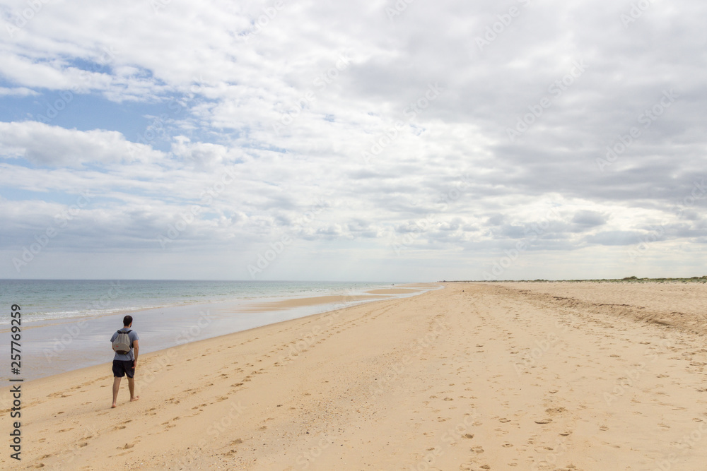 Beach of Tavira Island in Algarve (Portugal)