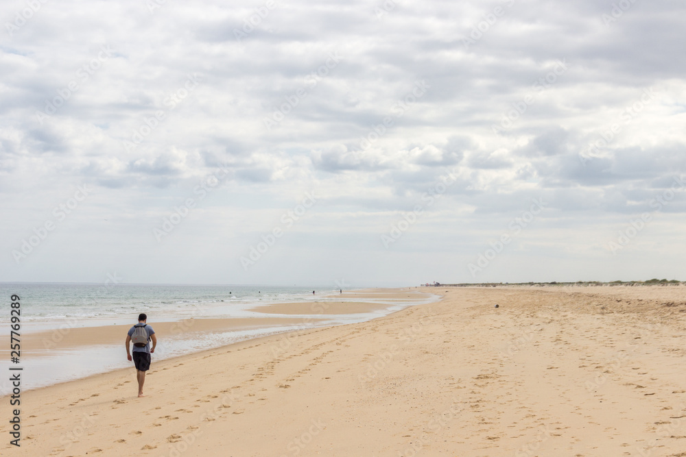 Beach of Tavira Island in Algarve (Portugal)