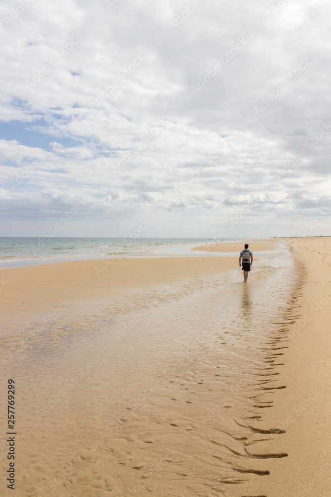 Beach of Tavira Island in Algarve (Portugal)