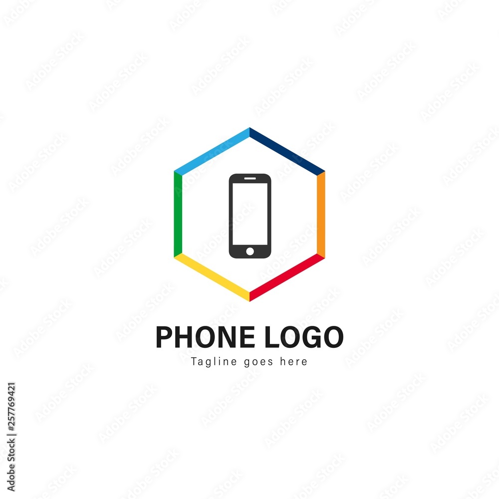 Smart phone logo template design. Smart phone logo with modern frame vector design Smart phone logo template design. Smart phone logo with modern frame vector design