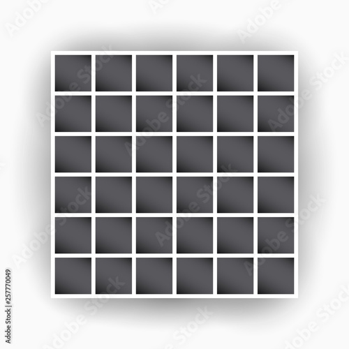 Simple square frames for photos and images. Mosaic. Retro style. Collage template. Vector isolated background.