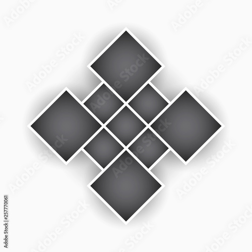 Simple rectangular frames for photos and images. Mosaic. Retro style. Collage template. Vector isolated background.