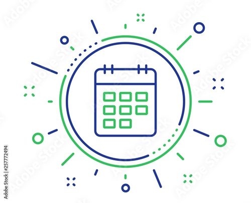 Calendar line icon. Event reminder sign. Agenda symbol. Quality design elements. Technology calendar button. Editable stroke. Vector