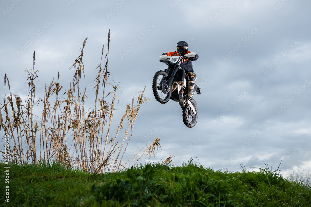 Naklejka premium Enduro bike rider