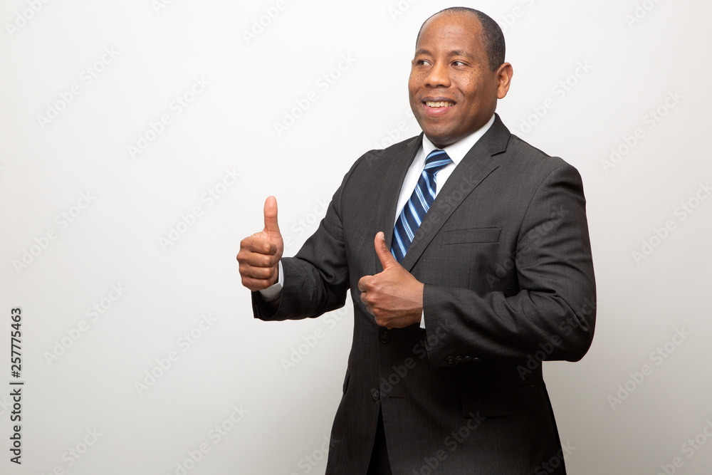 Happy African American Business Man Giving Two Thumbs Up Happy African American Business Man Giving Two Thumbs Up