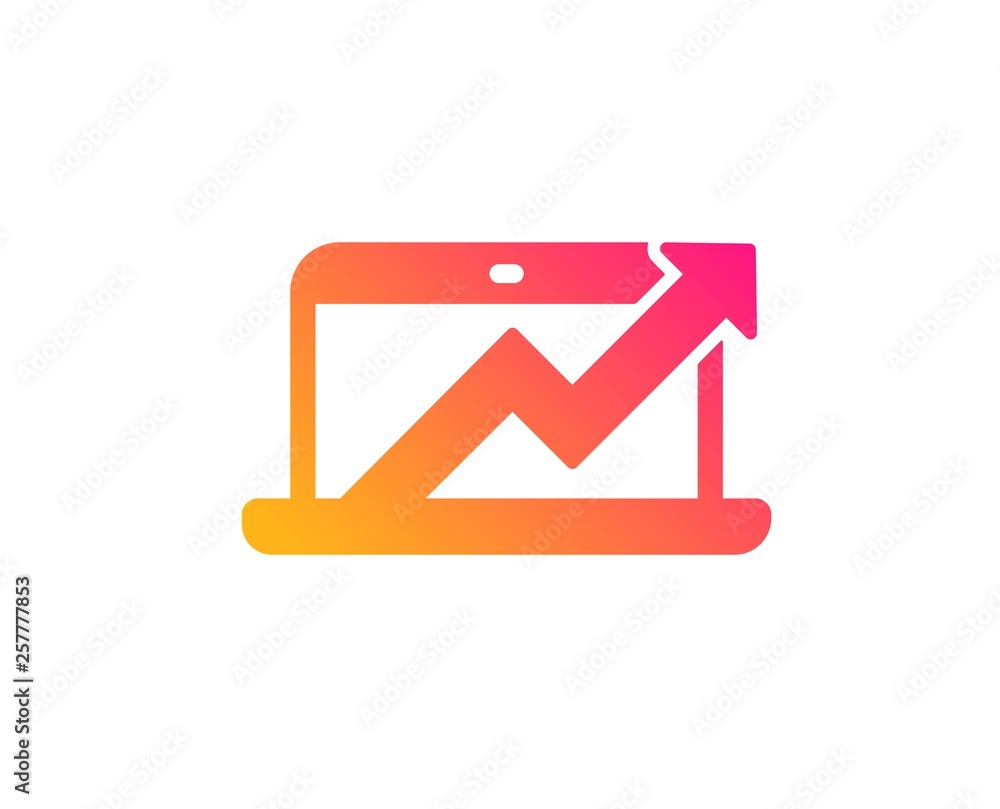 Data Analysis and Statistics icon. Report graph or Chart sign. Computer data processing symbol. Classic flat style. Gradient sales diagram icon. Vector Data Analysis and Statistics icon. Report graph or Chart sign. Computer data processing symbol. Classic flat style. Gradient sales diagram icon. Vector