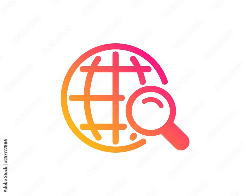 Global Search icon. World or Globe sign. Website search engine symbol. Classic flat style. Gradient internet Search icon. Vector Global Search icon. World or Globe sign. Website search engine symbol. Classic flat style. Gradient internet Search icon. Vector