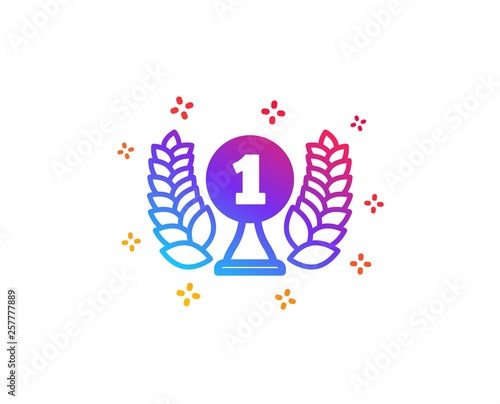 Laureate award icon. Winner prize symbol. Prize with Laurel wreath sign. Dynamic shapes. Gradient design laureate award icon. Classic style. Vector