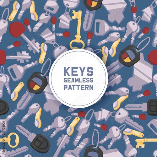 Key vector seamless pattern house keys lock for safety and home security protection locked secure backdrop interlock lockout keyed locking car system illustration background