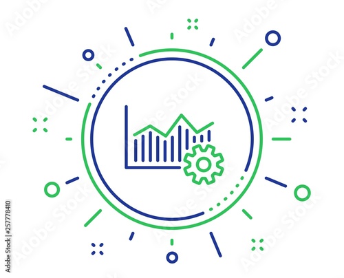 Operational excellence line icon. Cogwheel sign. Quality design elements. Technology operational excellence button. Editable stroke. Vector