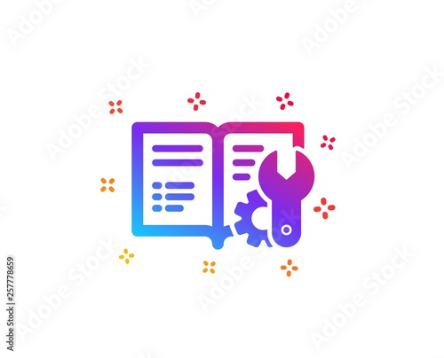 Engineering documentation icon. Technical instruction sign. Dynamic shapes. Gradient design engineering documentation icon. Classic style. Vector