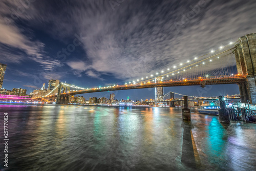 Brooklyn Bridge, night view Brooklyn, NYC.