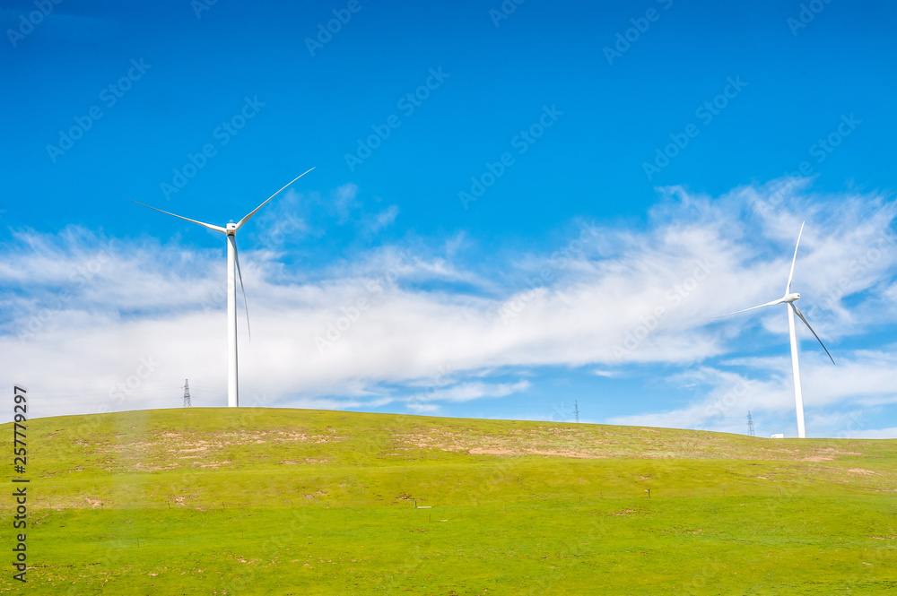 Wind power generation equipment on grassland Wind power generation equipment on grassland