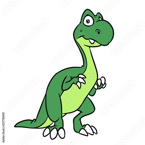 Predatory dinosaur cartoon illustration isolated image 