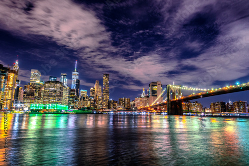 Fototapeta Naklejka Na Ścianę i Meble -  Lower Manhattan by night, NYC