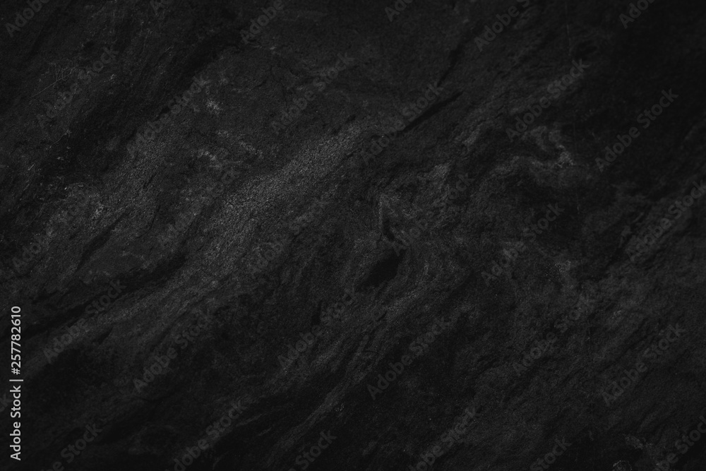 Fototapeta premium Dark background texture, Black Stone surface plate Blank for design