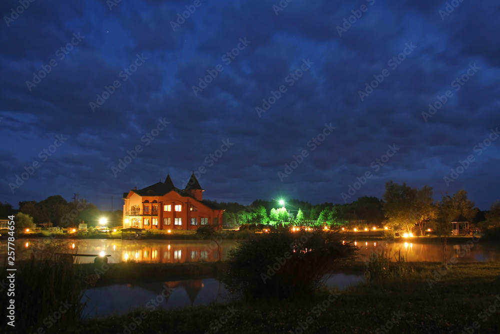 Fototapeta premium night view of the old town in Urkaine