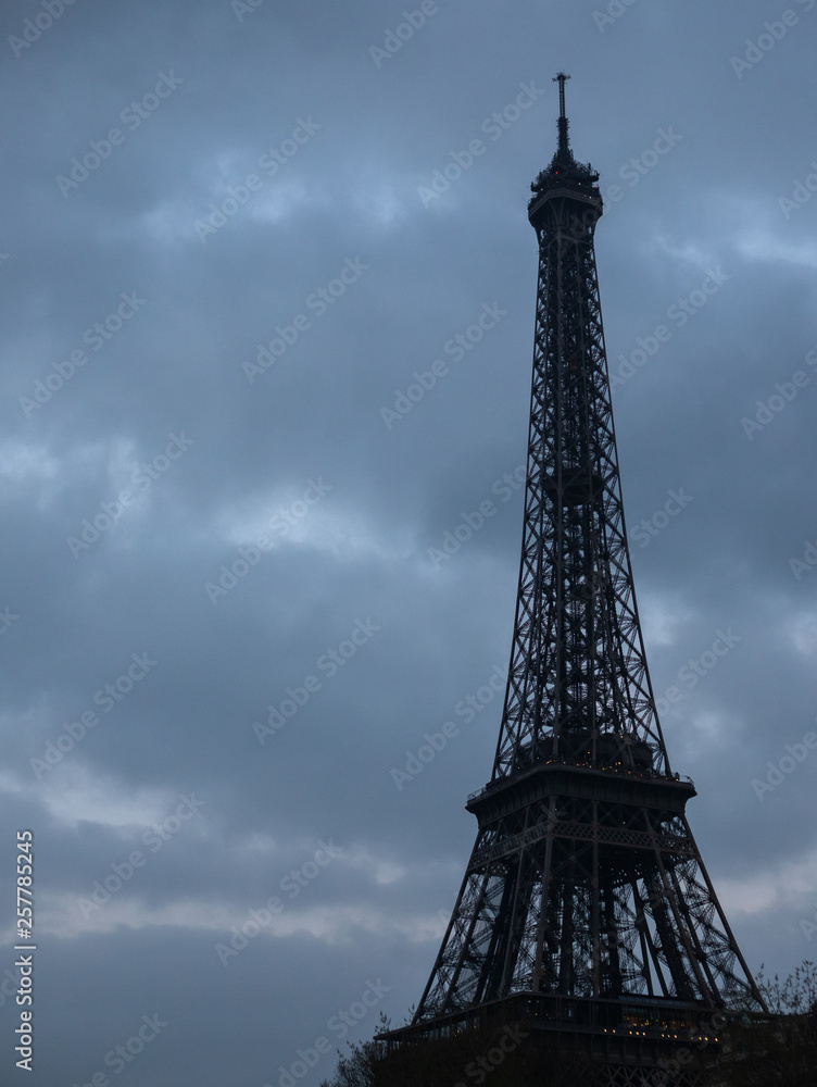 Eiffel Tower with dramatic sky Eiffel Tower with dramatic sky