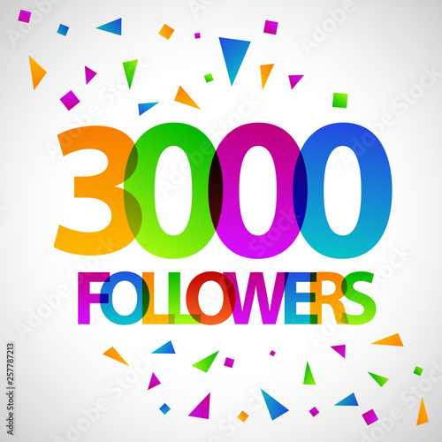 3000 followers social media banner vector design 