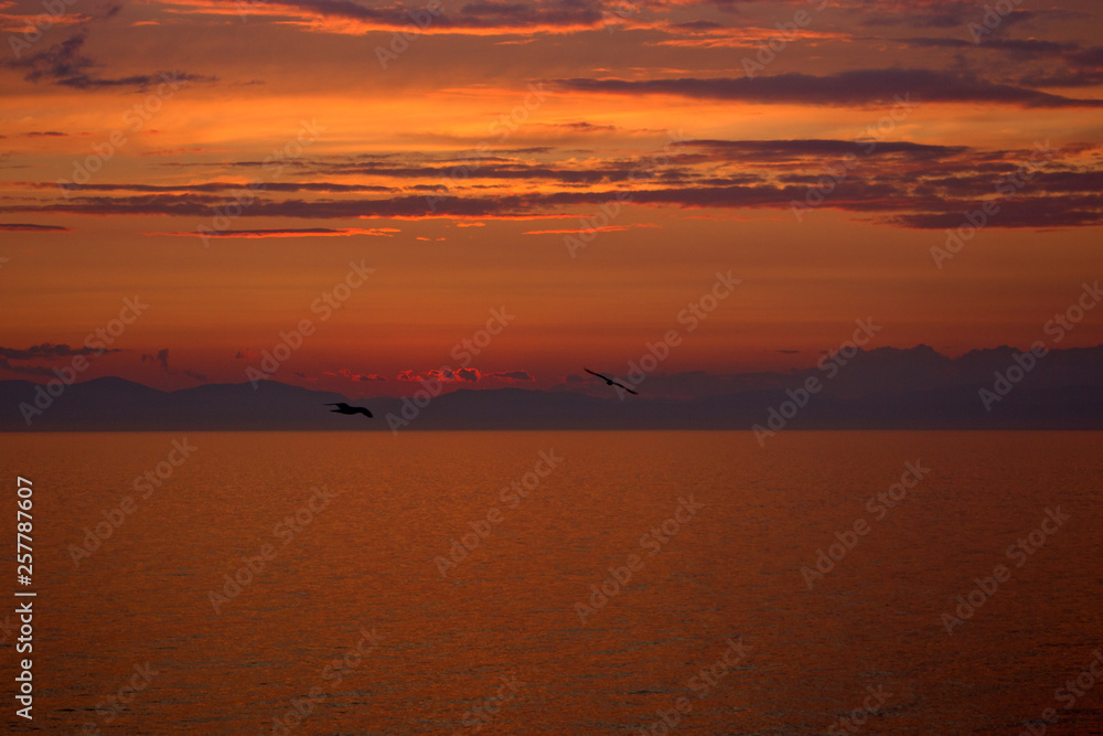 Sunset in system of red dwarf