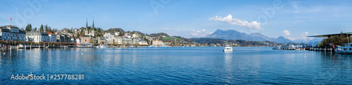 Panoramic view of city center of Lucerne in daylight ,Switzerland © sahachat